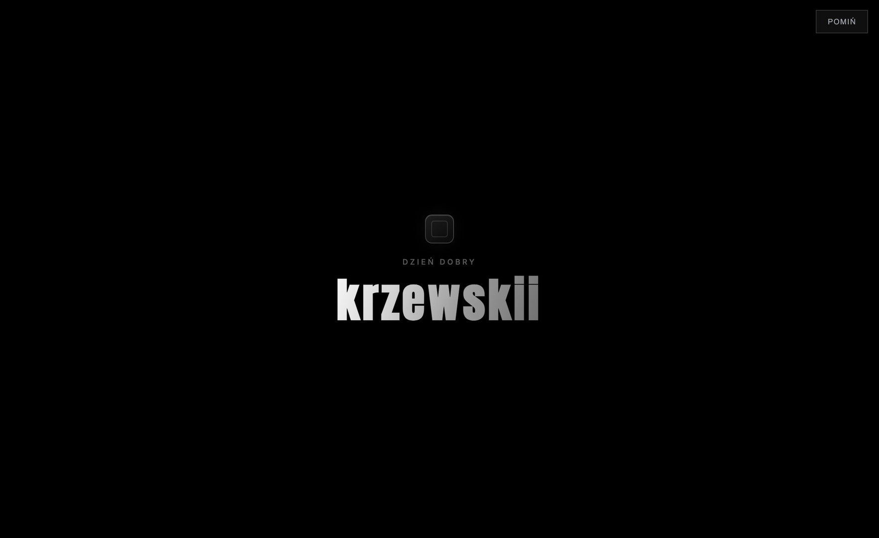 Krzewskii — ekran ładowania